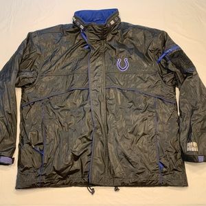 NFL Indianapolis Colts Fleece Lined Polyvinyl Jacket Men’s XL Vintage Game Day
